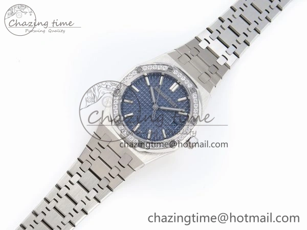 ROYAL OAK 34MM SS BF BEST EDITION BLUE DIAL DIAMONDS BEZEL ON SS BRACELET A5800
