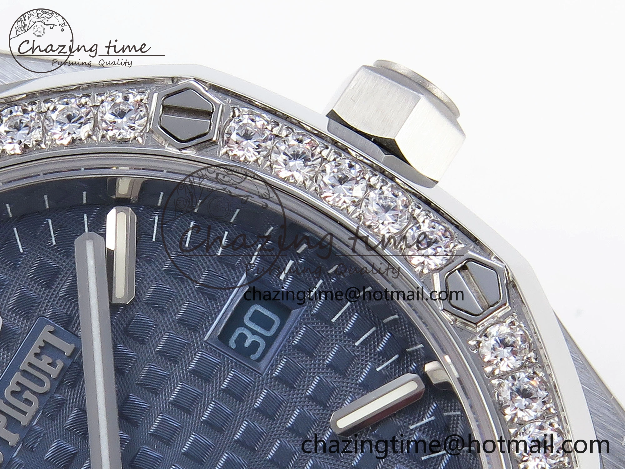 ROYAL OAK 34MM SS BF BEST EDITION BLUE DIAL DIAMONDS BEZEL ON SS BRACELET A5800