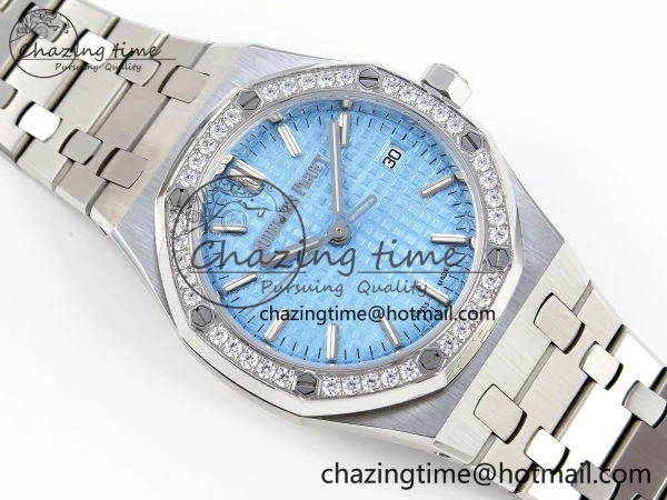 ROYAL OAK 34MM SS BF BEST EDITION ICE BLUE DIAL DIAMONDS BEZEL ON SS BRACELET A5800