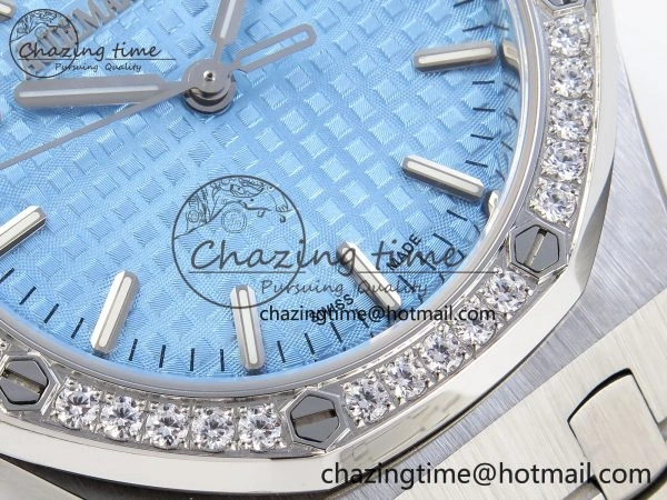 ROYAL OAK 34MM SS BF BEST EDITION ICE BLUE DIAL DIAMONDS BEZEL ON SS BRACELET A5800