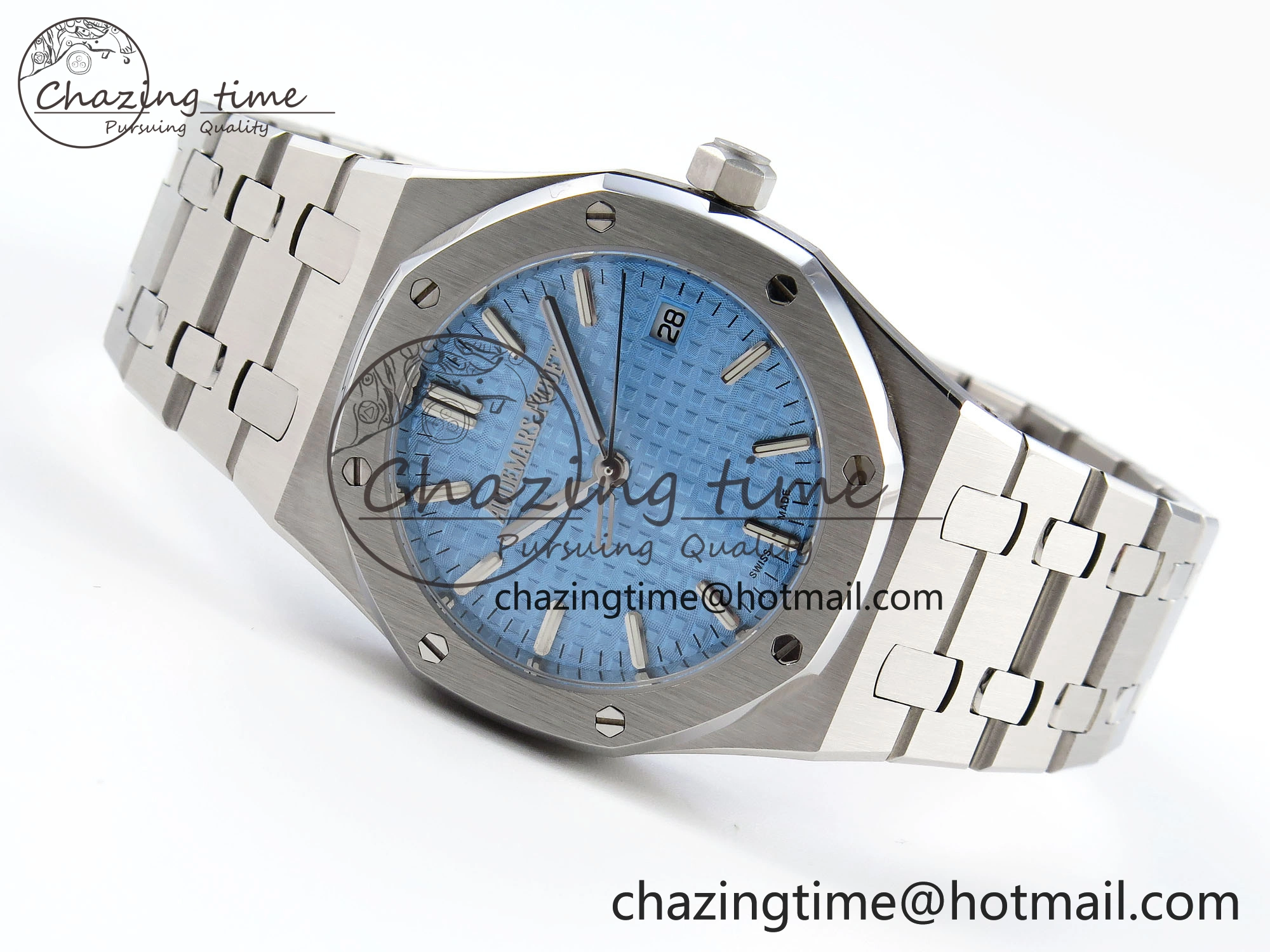 ROYAL OAK 34MM SS BF BEST EDITION ICE BLUE DIAL ON SS BRACELET A5800