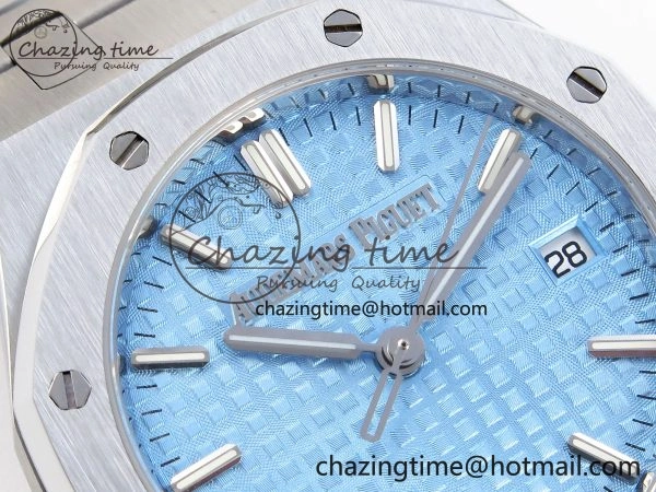 ROYAL OAK 34MM SS BF BEST EDITION ICE BLUE DIAL ON SS BRACELET A5800