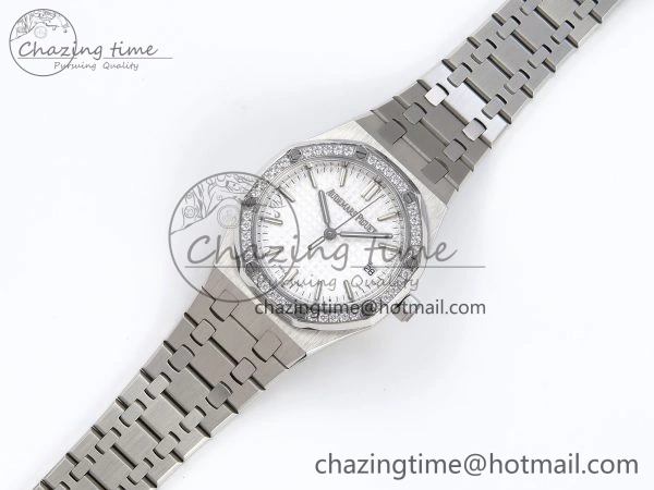 ROYAL OAK 34MM SS BF BEST EDITION WHITE DIAL DIAMONDS BEZEL ON SS BRACELET A5800