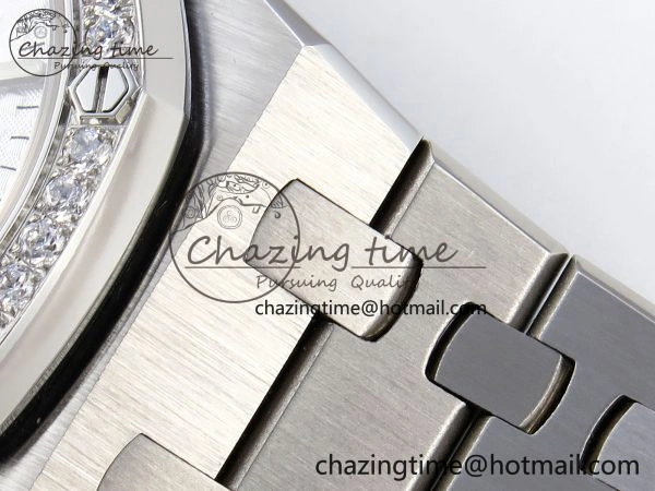 ROYAL OAK 34MM SS BF BEST EDITION WHITE DIAL DIAMONDS BEZEL ON SS BRACELET A5800
