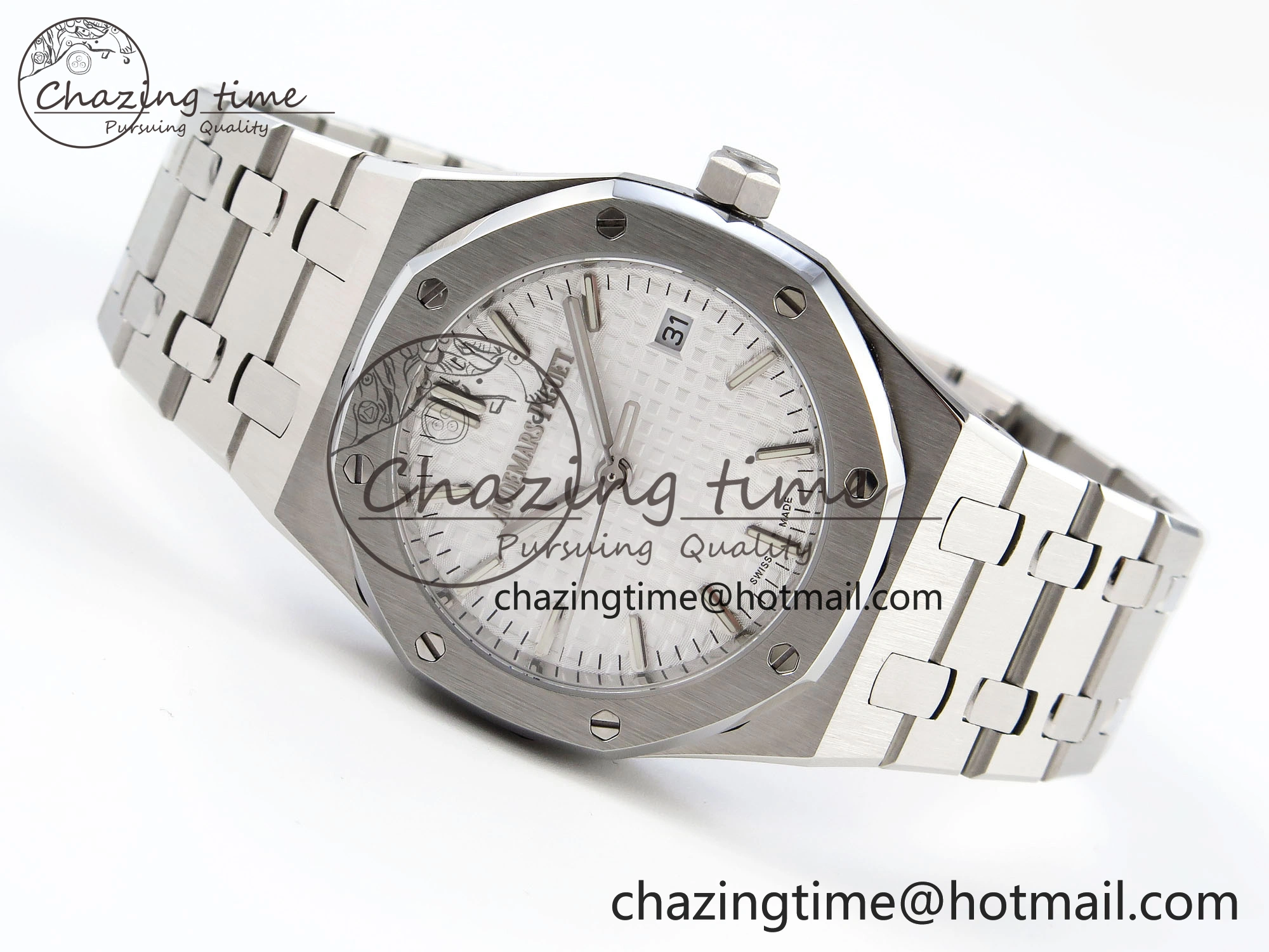ROYAL OAK 34MM SS BF BEST EDITION WHITE DIAL ON SS BRACELET A5800