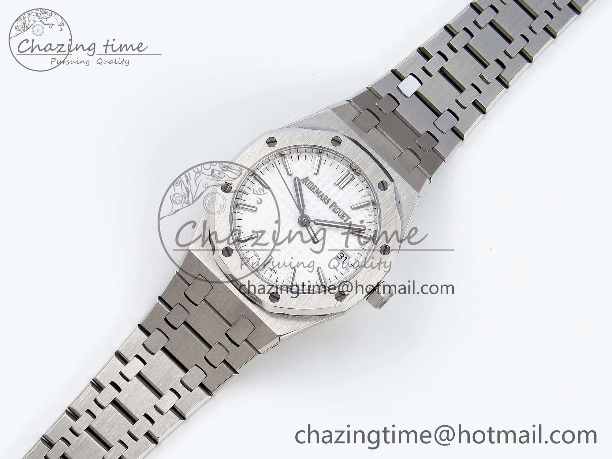 ROYAL OAK 34MM SS BF BEST EDITION WHITE DIAL ON SS BRACELET A5800
