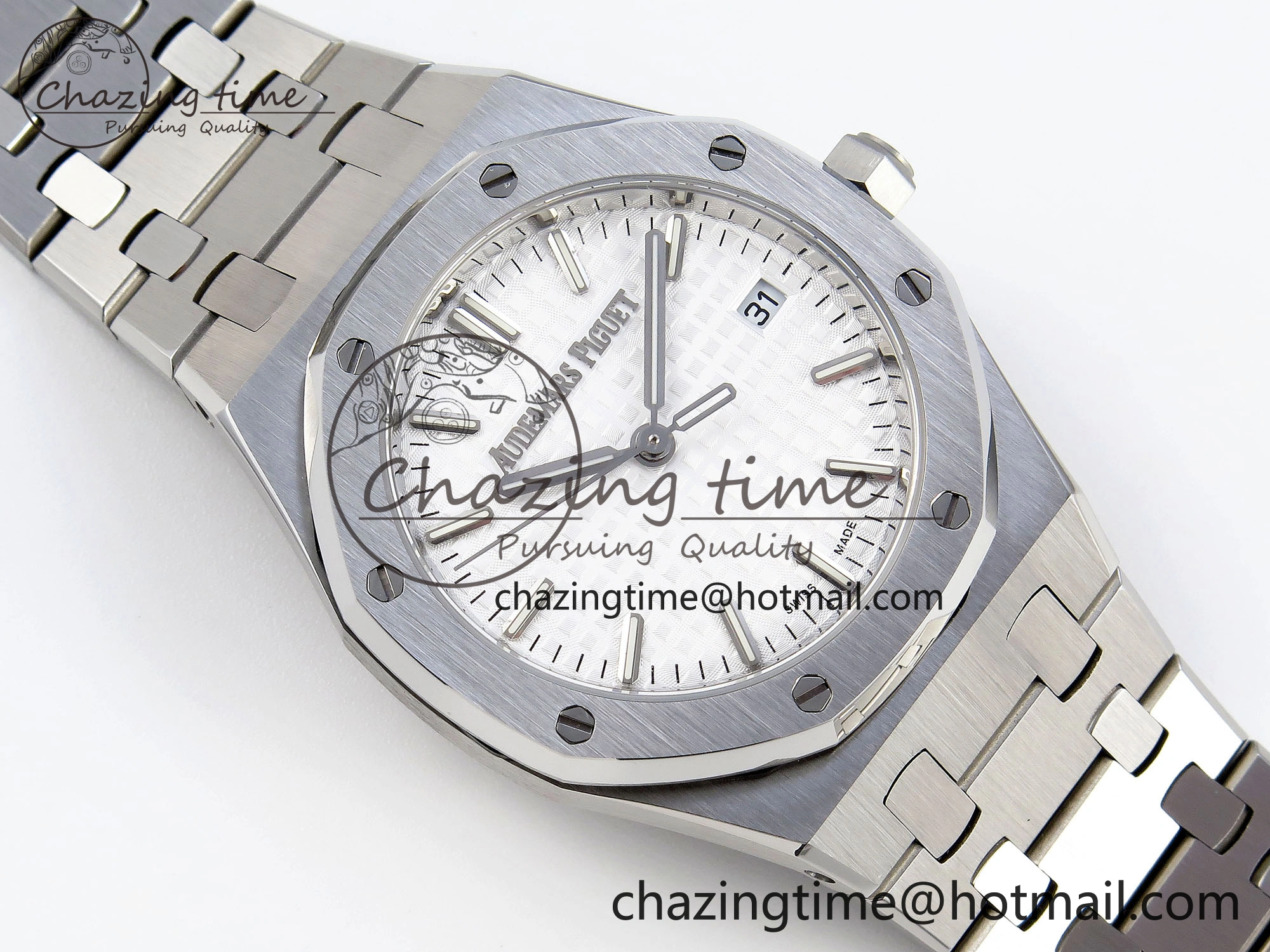 ROYAL OAK 34MM SS BF BEST EDITION WHITE DIAL ON SS BRACELET A5800