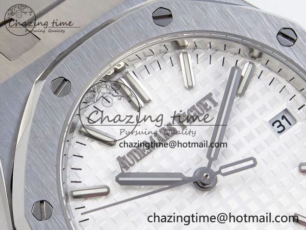 ROYAL OAK 34MM SS BF BEST EDITION WHITE DIAL ON SS BRACELET A5800