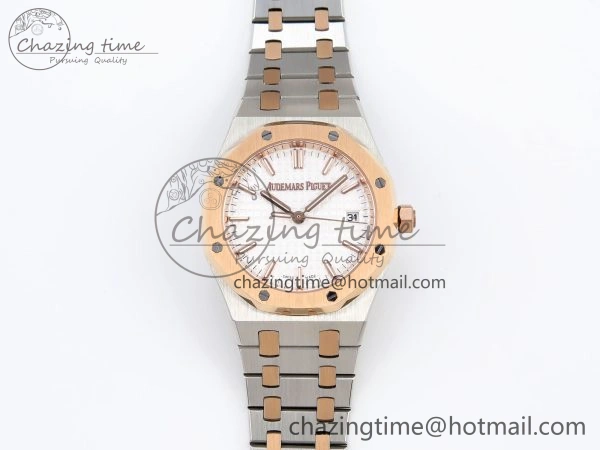 ROYAL OAK 34MM SS RG BF BEST EDITION WHITE DIAL ON SS RG BRACELET A5800
