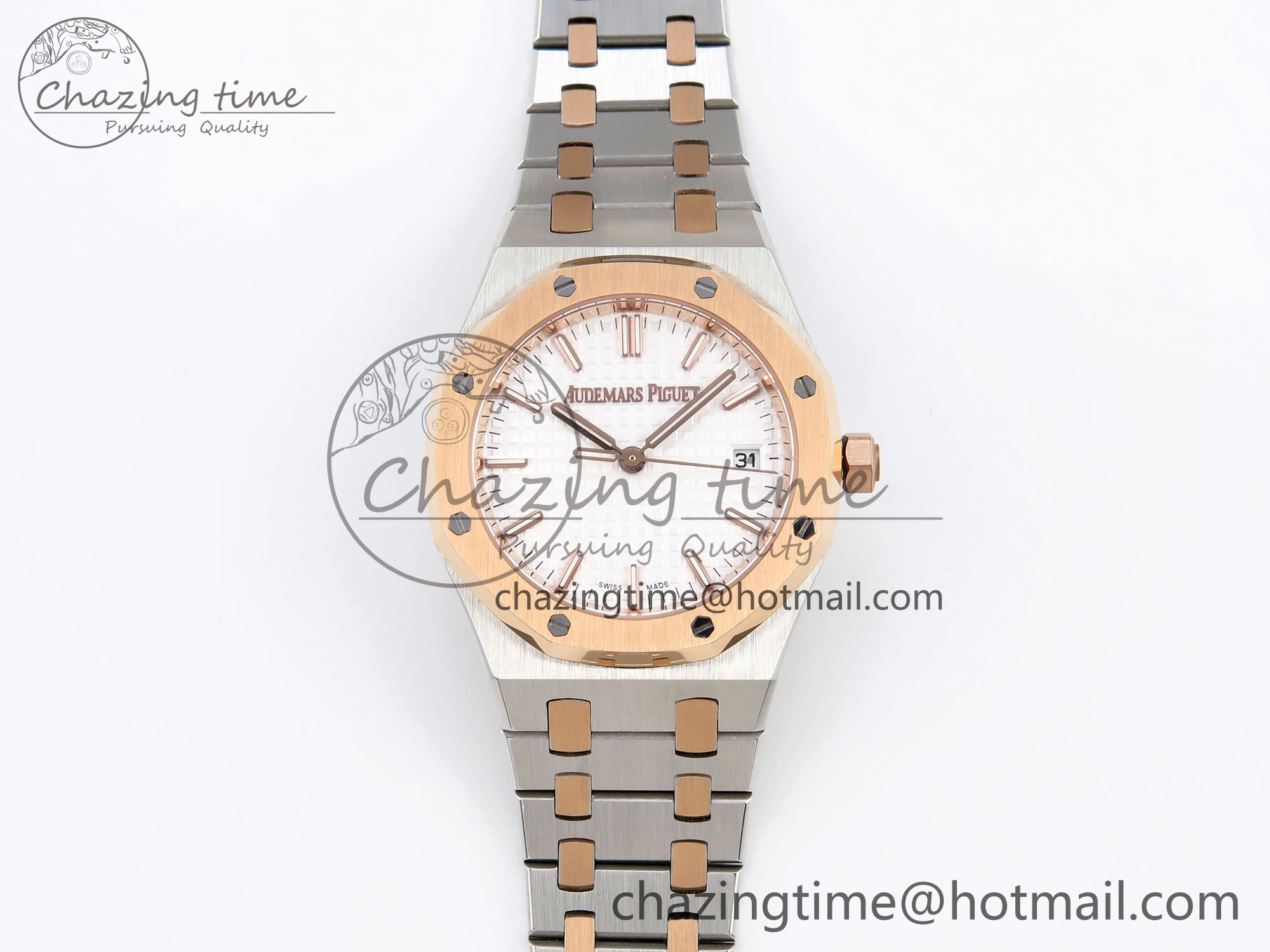 ROYAL OAK 34MM SS RG BF BEST EDITION WHITE DIAL ON SS RG BRACELET A5800