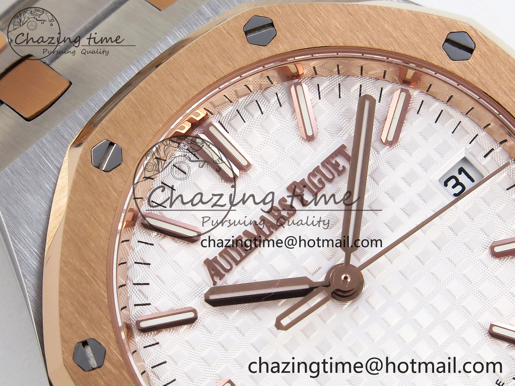 ROYAL OAK 34MM SS RG BF BEST EDITION WHITE DIAL ON SS RG BRACELET A5800