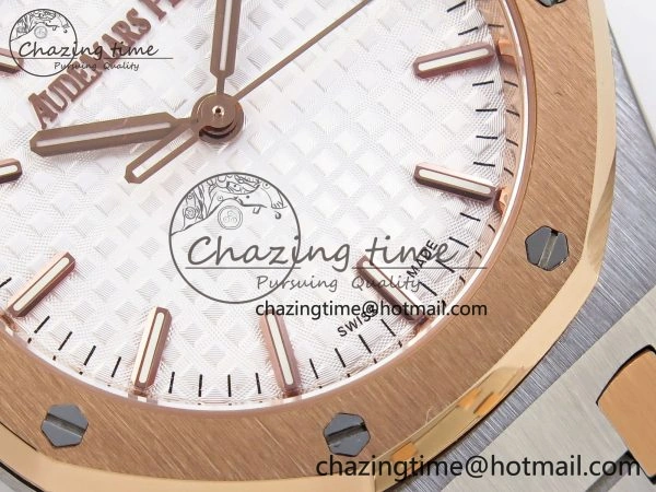 ROYAL OAK 34MM SS RG BF BEST EDITION WHITE DIAL ON SS RG BRACELET A5800
