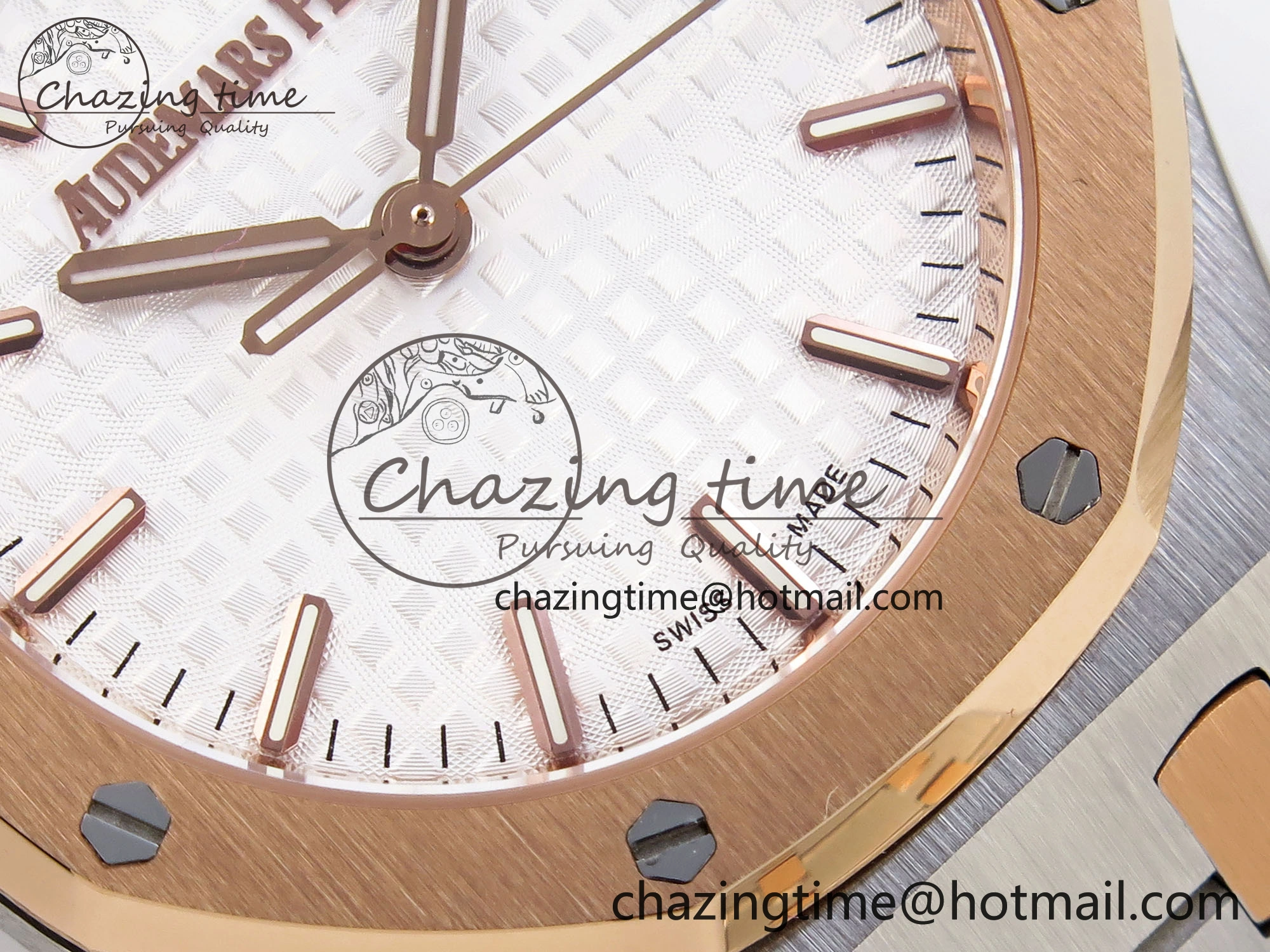 ROYAL OAK 34MM SS RG BF BEST EDITION WHITE DIAL ON SS RG BRACELET A5800