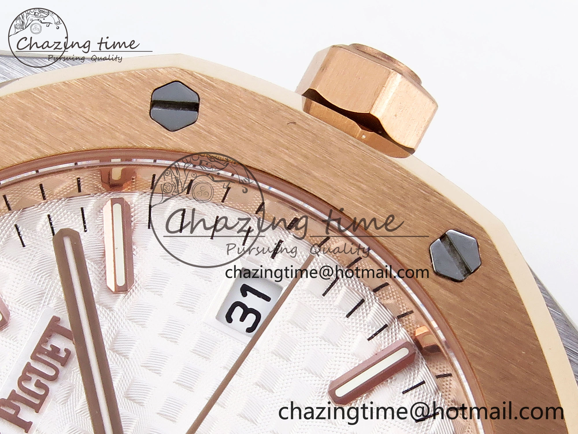 ROYAL OAK 34MM SS RG BF BEST EDITION WHITE DIAL ON SS RG BRACELET A5800