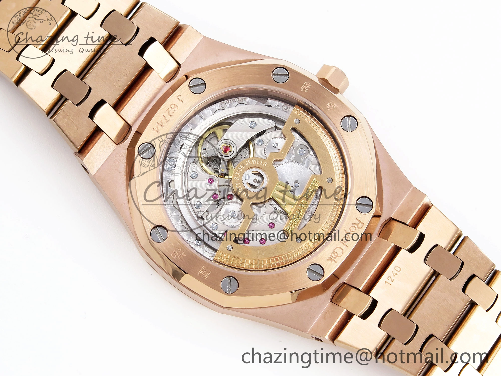 ROYAL OAK 39MM 15202 RG IPF 1:1 BEST EDITION BLACK DIAMONDS DIAL ON RG BRACELET A2121