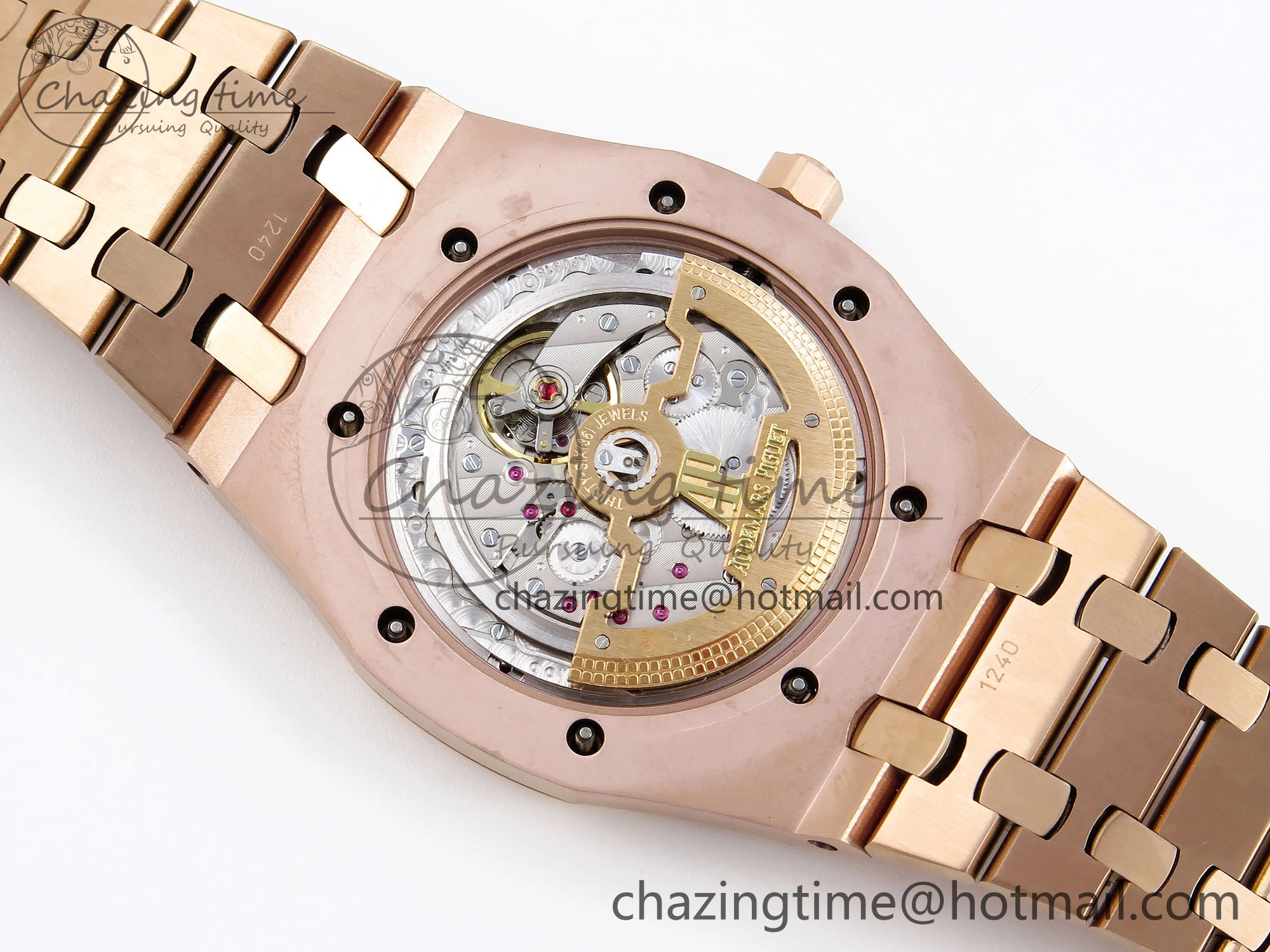ROYAL OAK 39MM 15202 RG IPF 1:1 BEST EDITION BLACK DIAMONDS DIAL ON RG BRACELET A2121