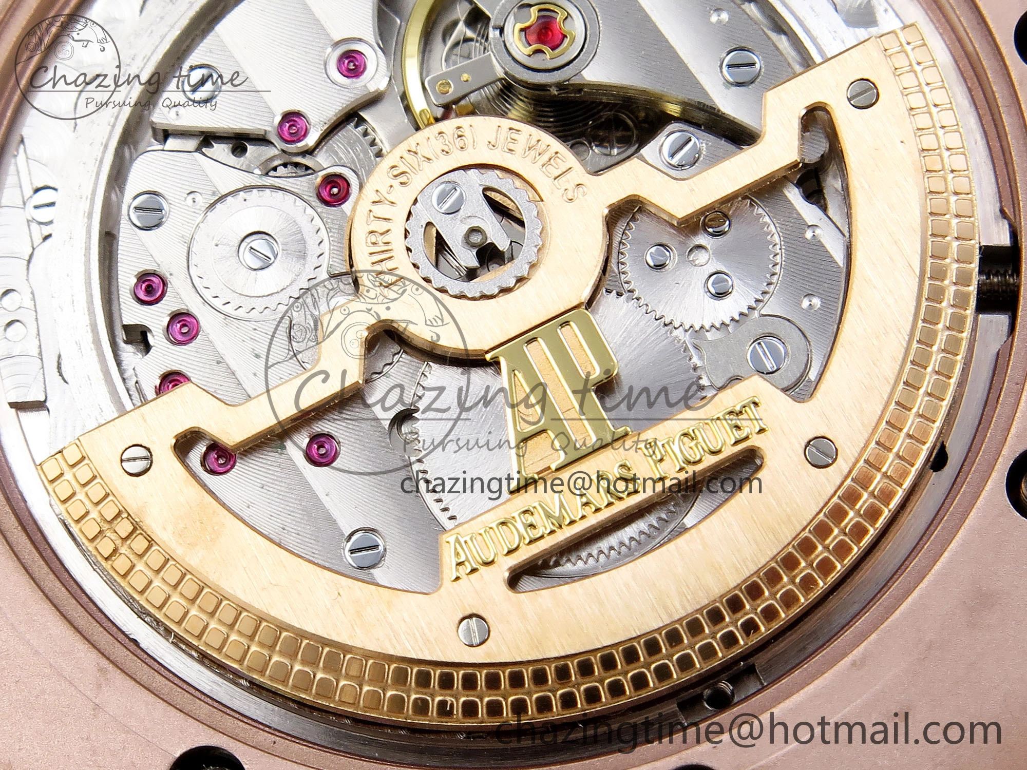 ROYAL OAK 39MM 15202 RG IPF 1:1 BEST EDITION BLACK DIAMONDS DIAL ON RG BRACELET A2121