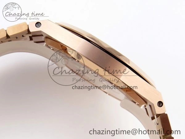 ROYAL OAK 39MM 15202 RG IPF 1:1 BEST EDITION BLUE TEXTURED DIAL ON RG BRACELET A2121