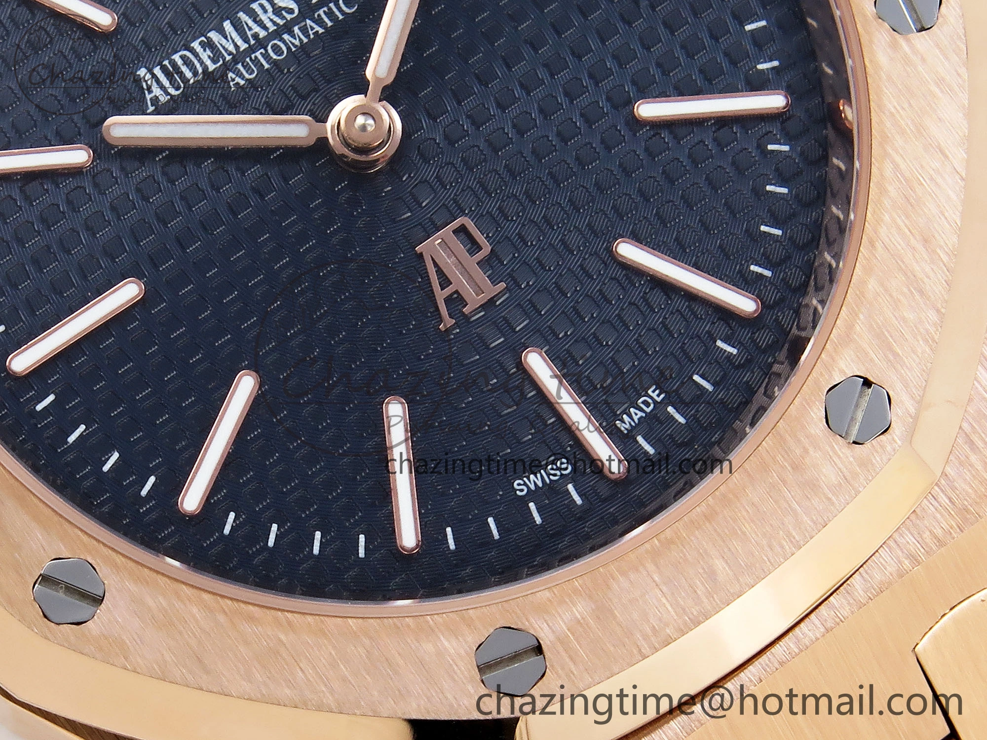 ROYAL OAK 39MM 15202 RG IPF 1:1 BEST EDITION BLUE TEXTURED DIAL ON RG BRACELET A2121