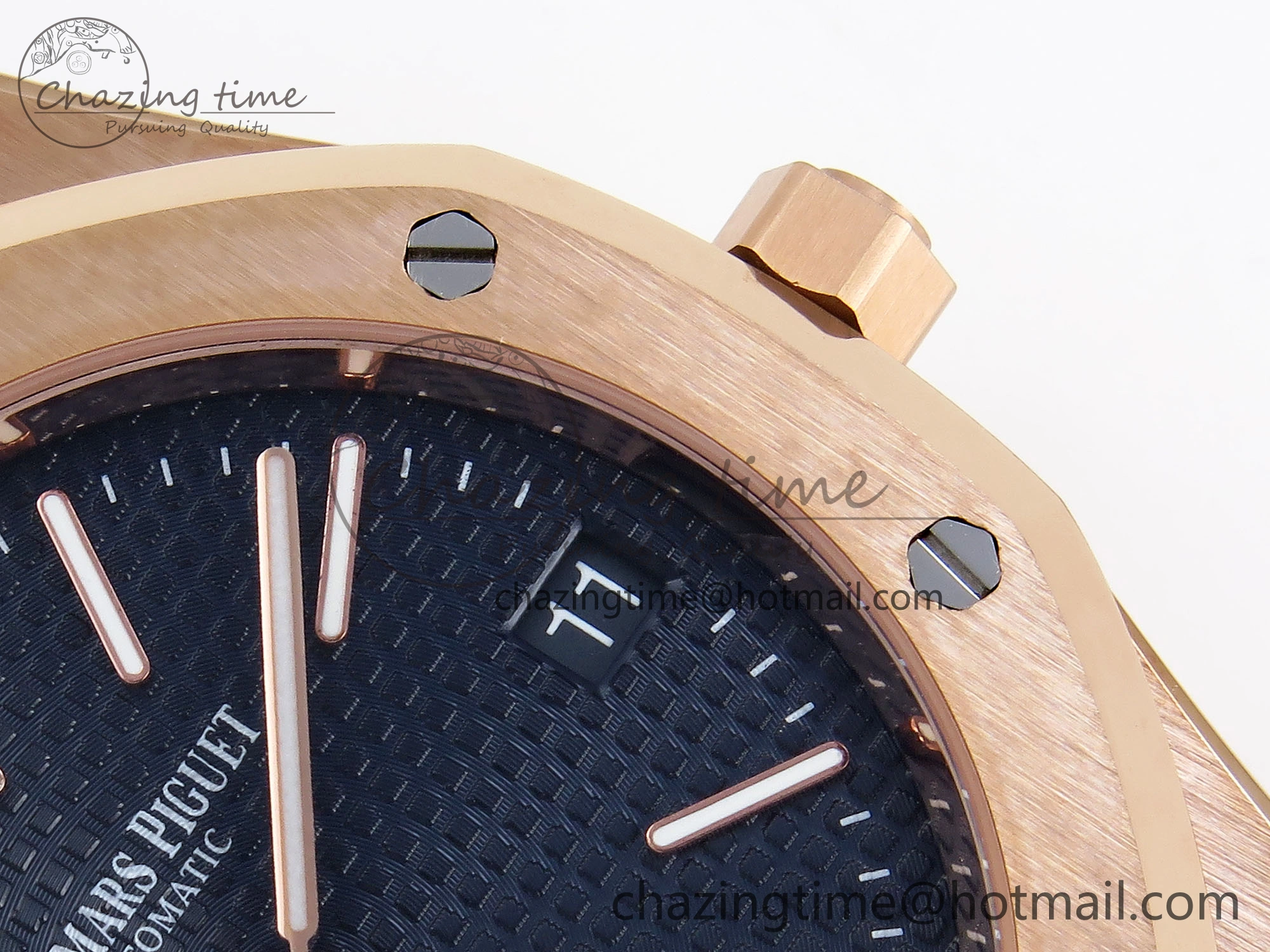 ROYAL OAK 39MM 15202 RG IPF 1:1 BEST EDITION BLUE TEXTURED DIAL ON RG BRACELET A2121