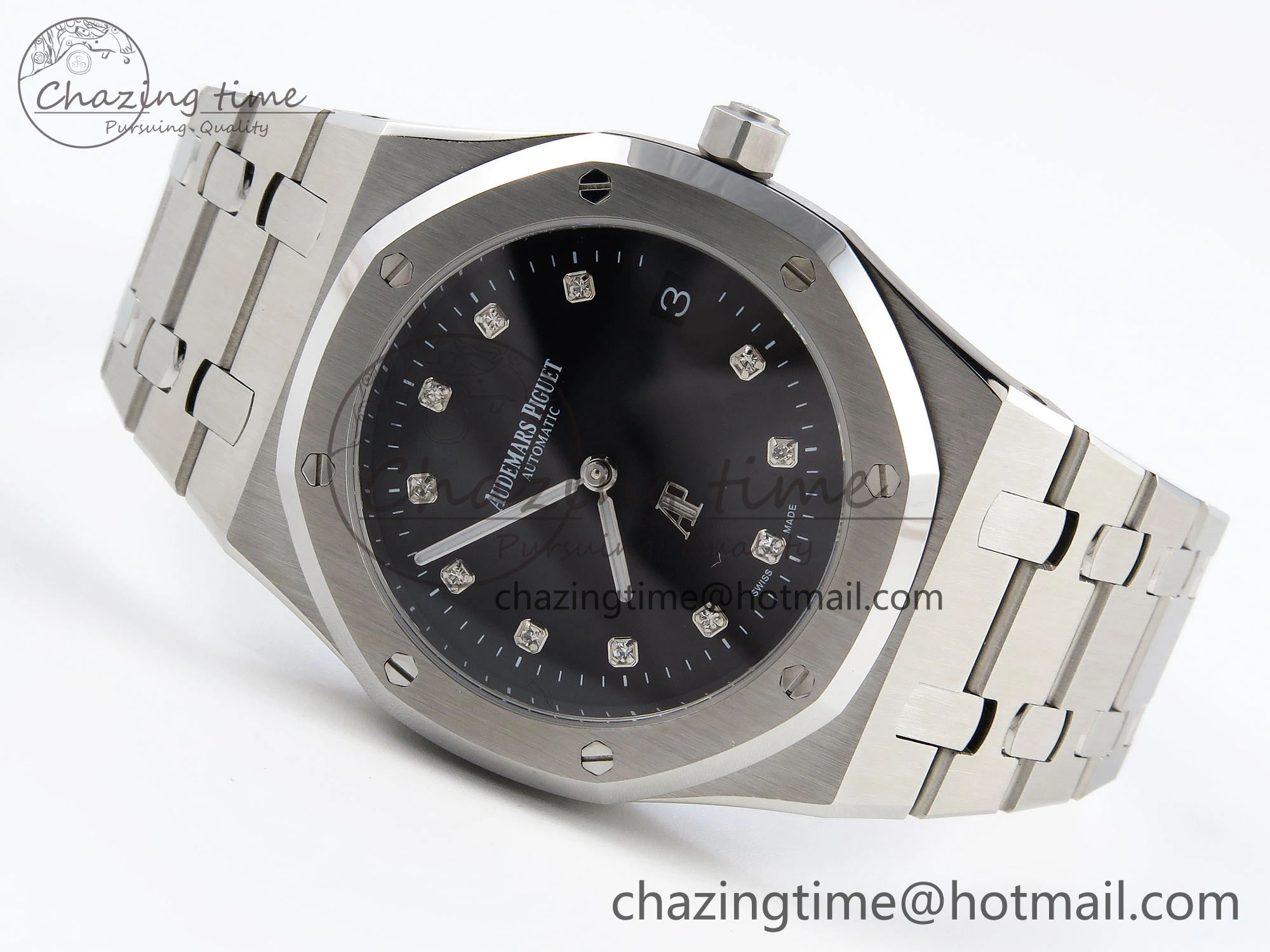 ROYAL OAK 39MM 15202 SS IPF 1:1 BEST EDITION BLACK DIAL ON SS BRACELET A2121