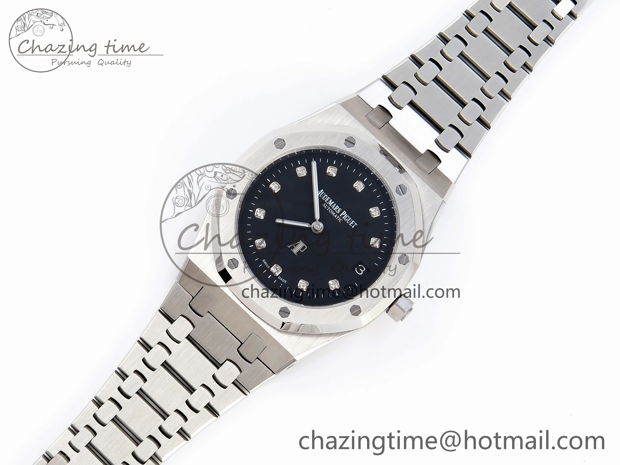 ROYAL OAK 39MM 15202 SS IPF 1:1 BEST EDITION BLACK DIAL ON SS BRACELET A2121