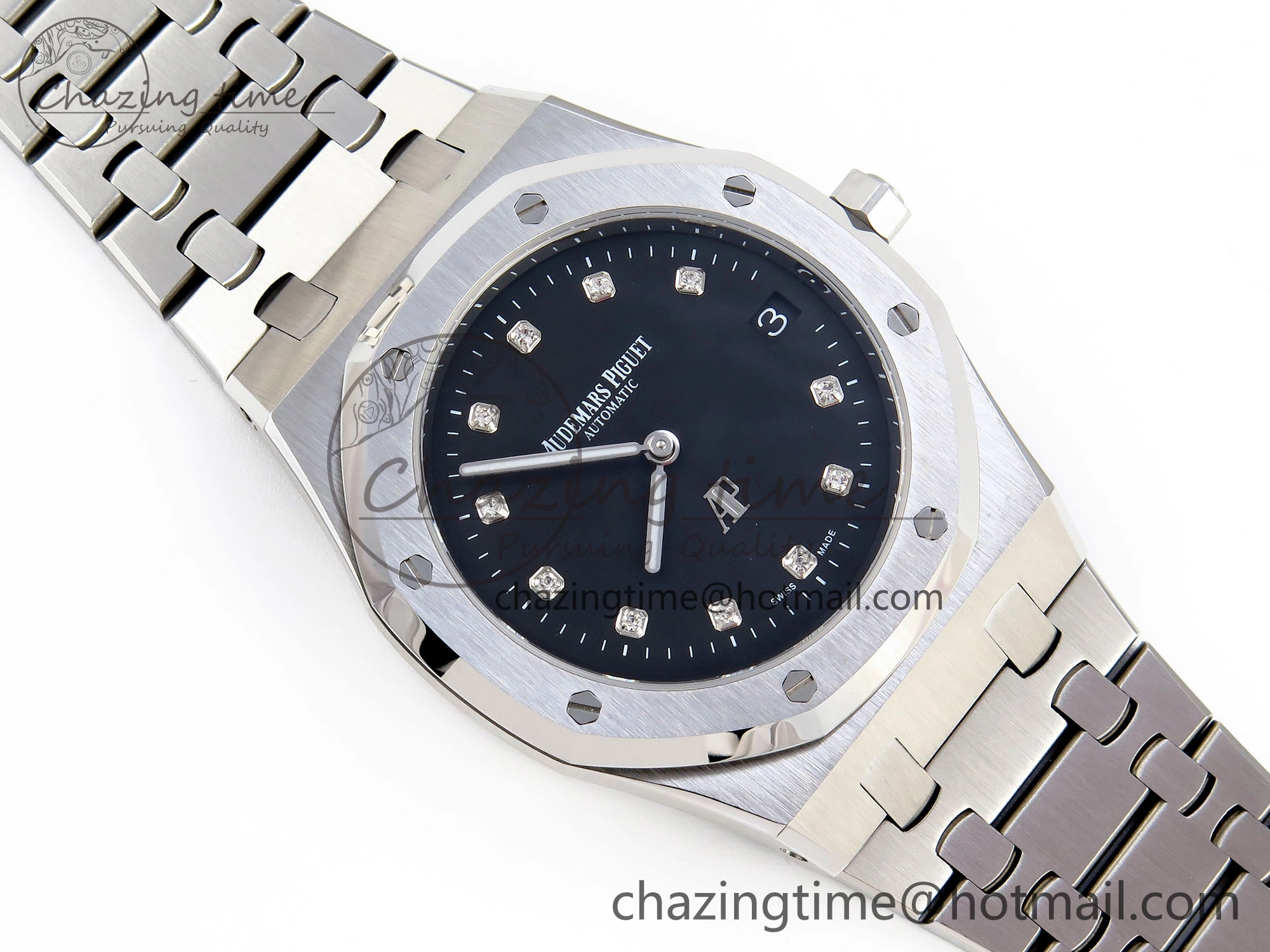 ROYAL OAK 39MM 15202 SS IPF 1:1 BEST EDITION BLACK DIAL ON SS BRACELET A2121