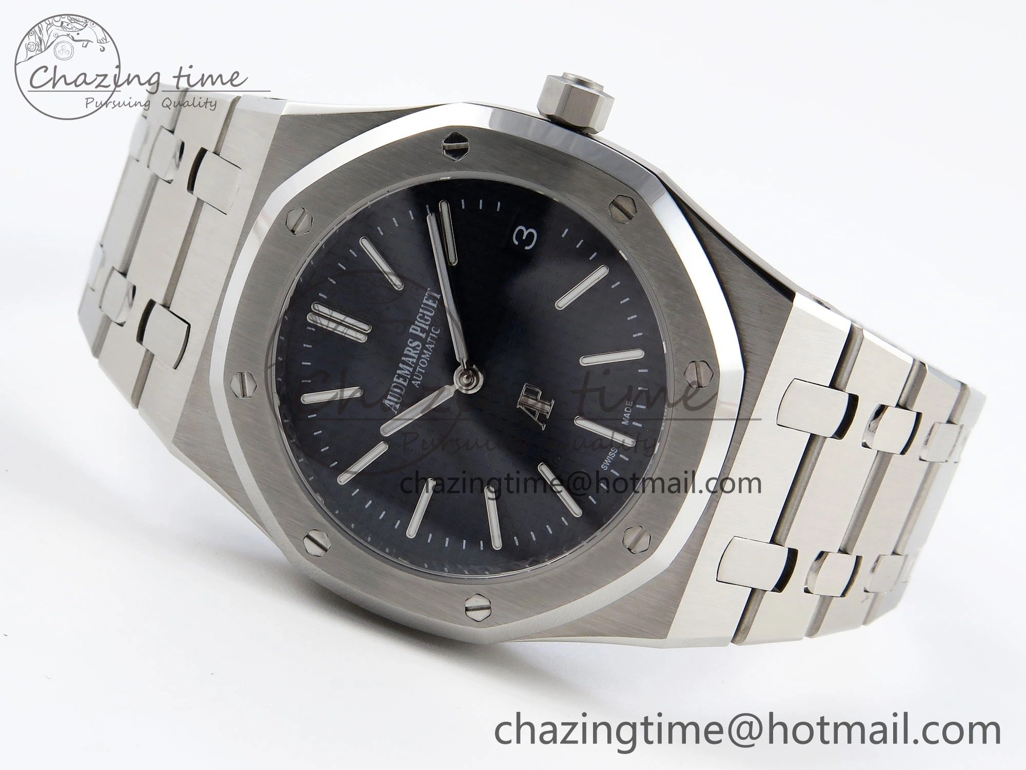 ROYAL OAK 39MM 15202 SS IPF 1:1 BEST EDITION BLUE TEXTURED DIAL ON SS BRACELET A2121