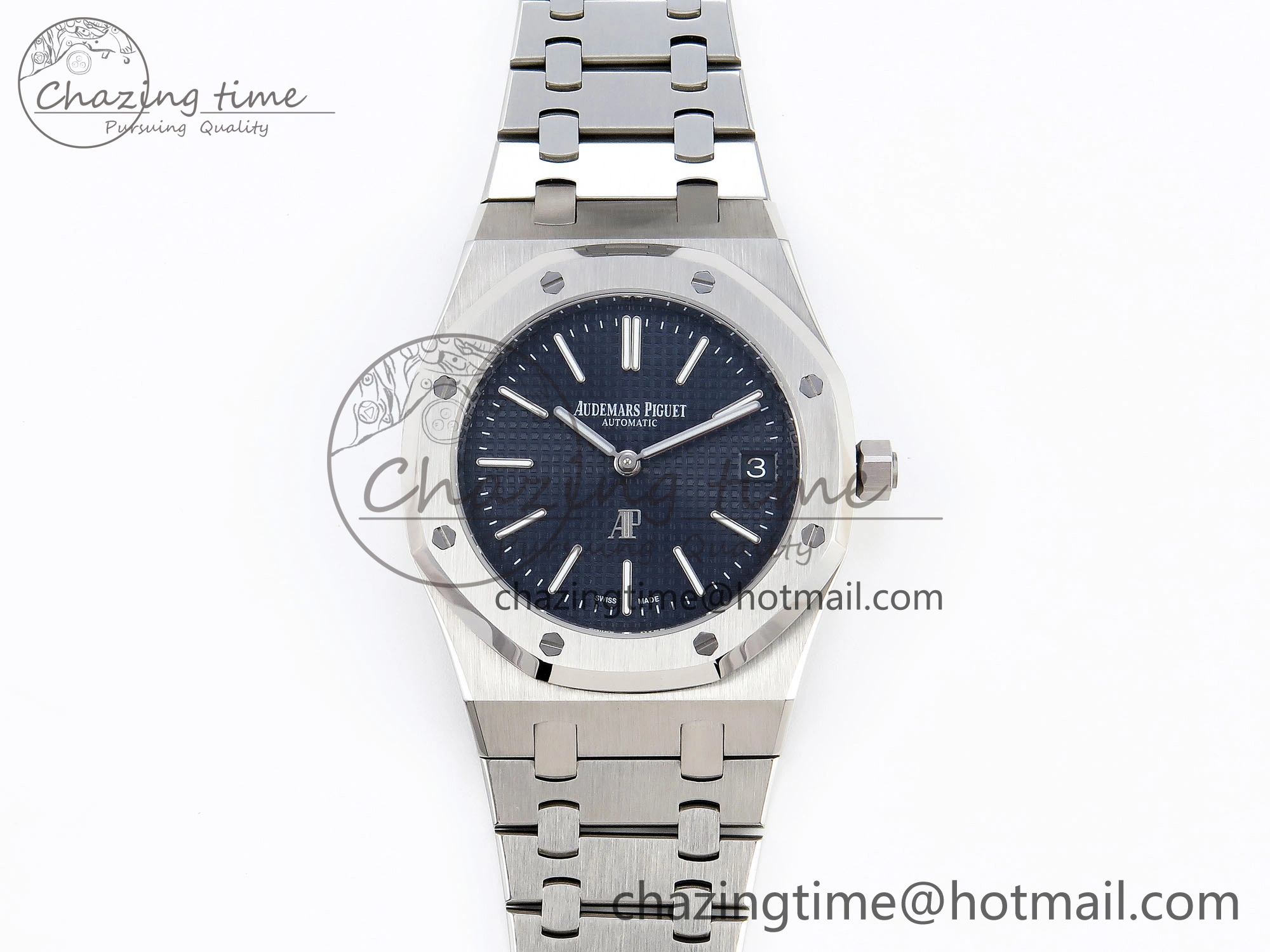ROYAL OAK 39MM 15202 SS IPF 1:1 BEST EDITION BLUE TEXTURED DIAL ON SS BRACELET A2121