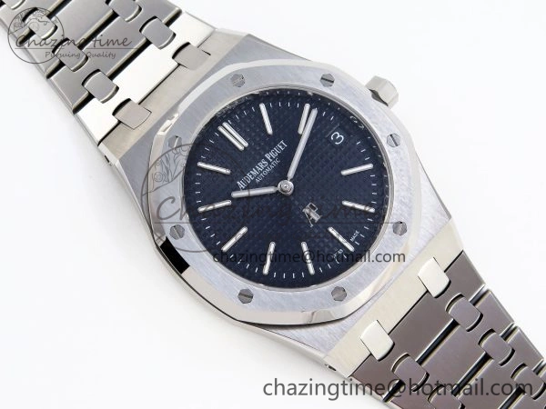 ROYAL OAK 39MM 15202 SS IPF 1:1 BEST EDITION BLUE TEXTURED DIAL ON SS BRACELET A2121