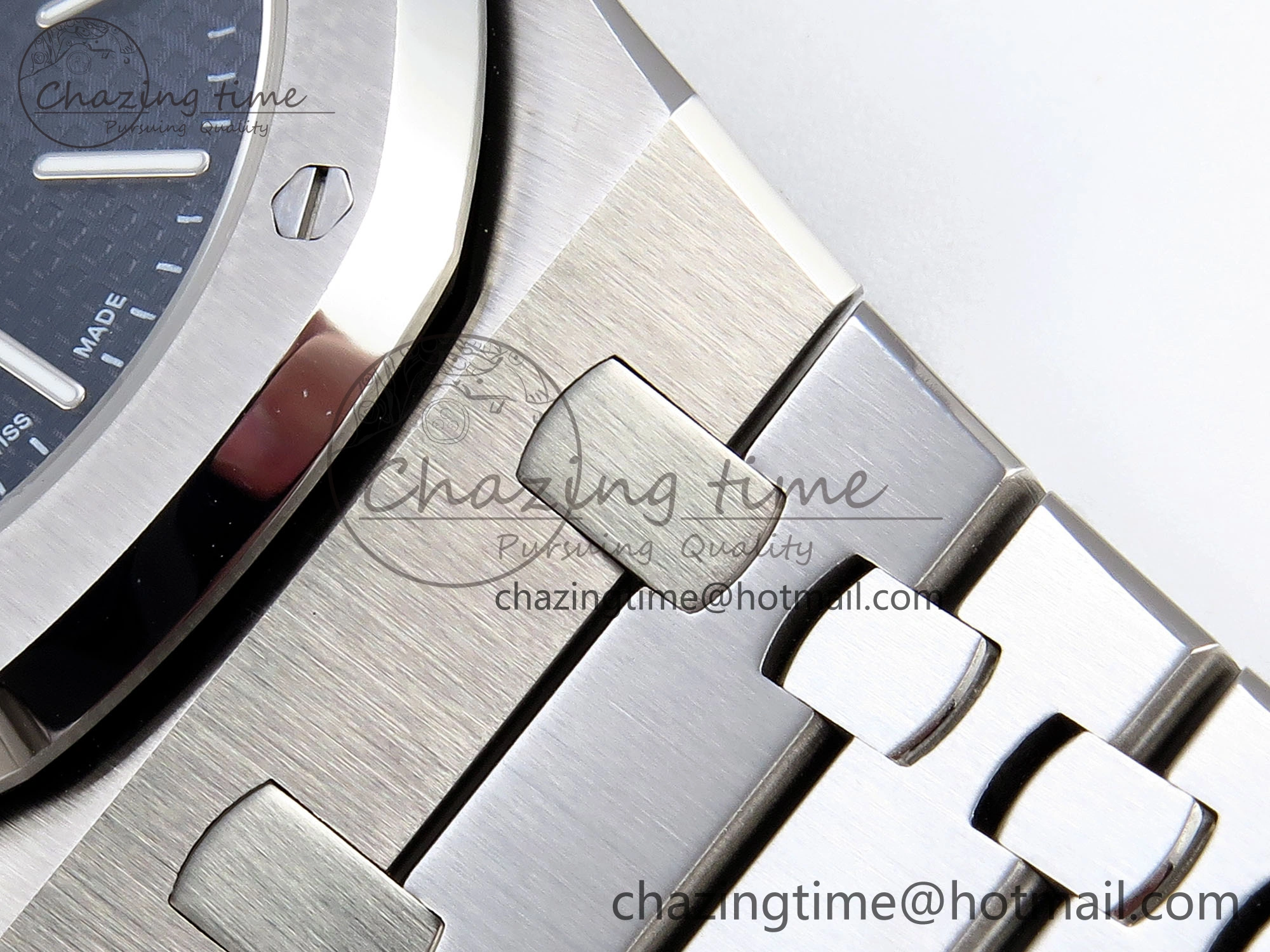ROYAL OAK 39MM 15202 SS IPF 1:1 BEST EDITION BLUE TEXTURED DIAL ON SS BRACELET A2121