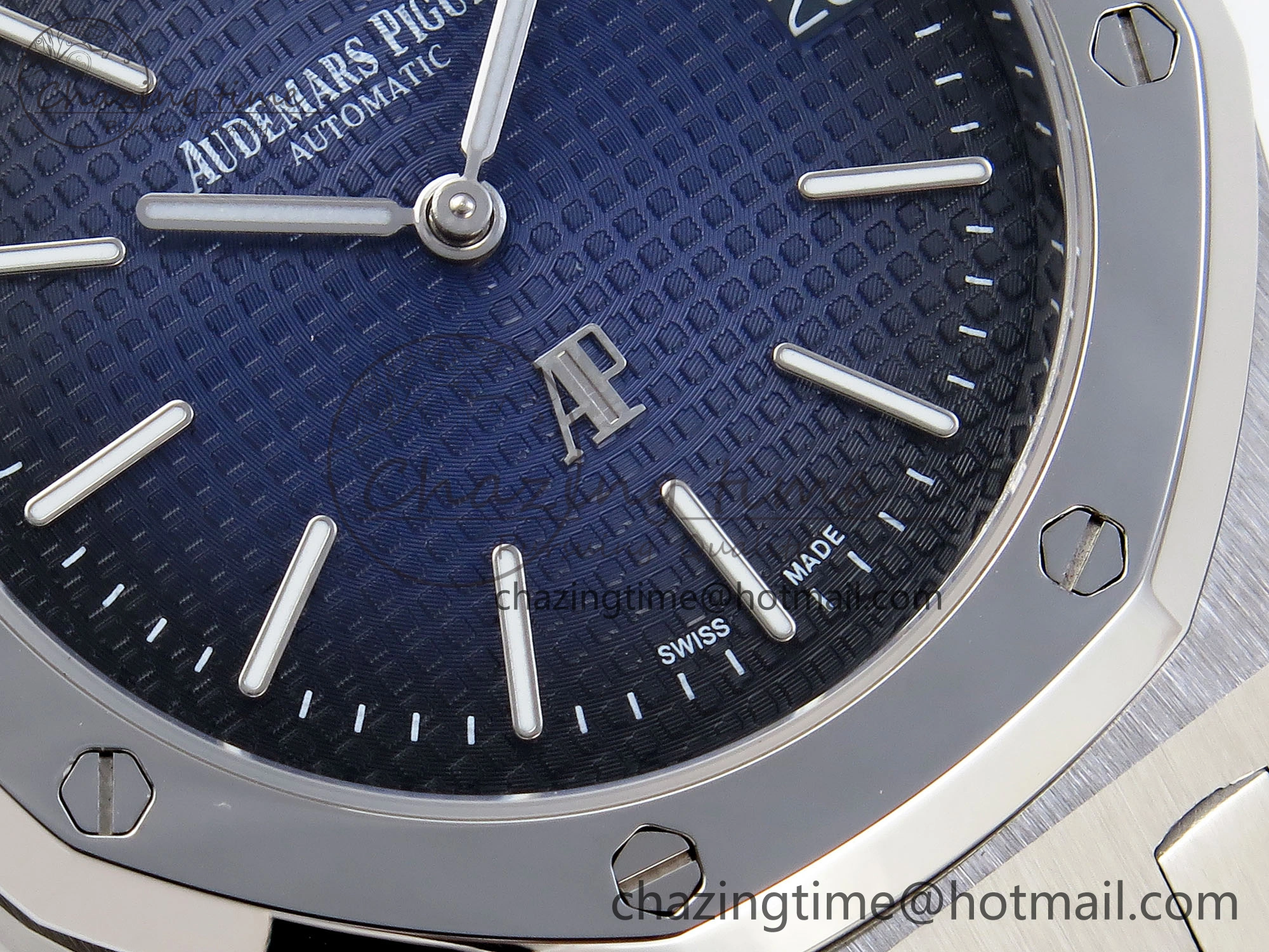 ROYAL OAK 39MM 15202 SS IPF 1:1 BEST EDITION BLUE BLACK TEXTURED DIAL ON SS BRACELET A2121