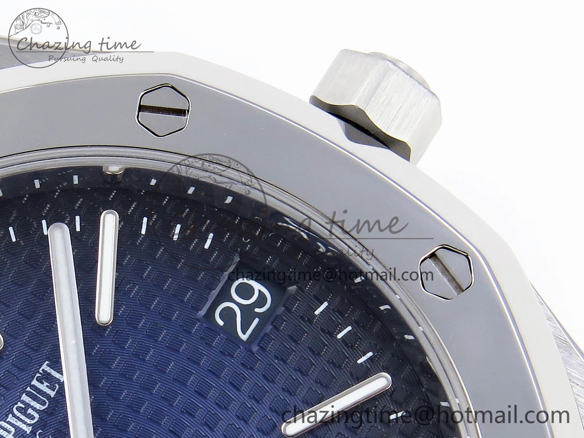 ROYAL OAK 39MM 15202 SS IPF 1:1 BEST EDITION BLUE BLACK TEXTURED DIAL ON SS BRACELET A2121
