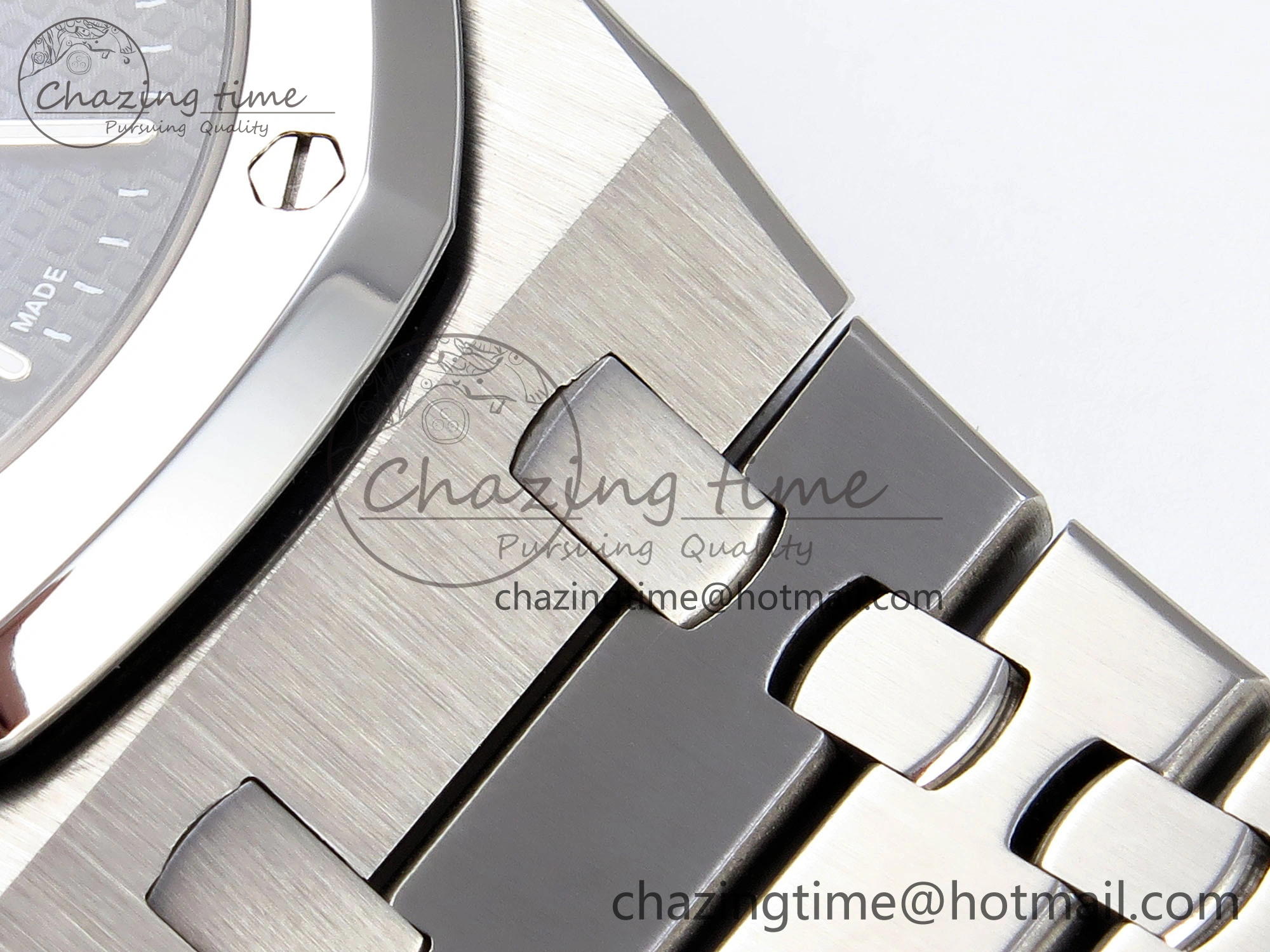 ROYAL OAK 39MM 15202 SS IPF 1:1 BEST EDITION BLUE BLACK TEXTURED DIAL ON SS BRACELET A2121