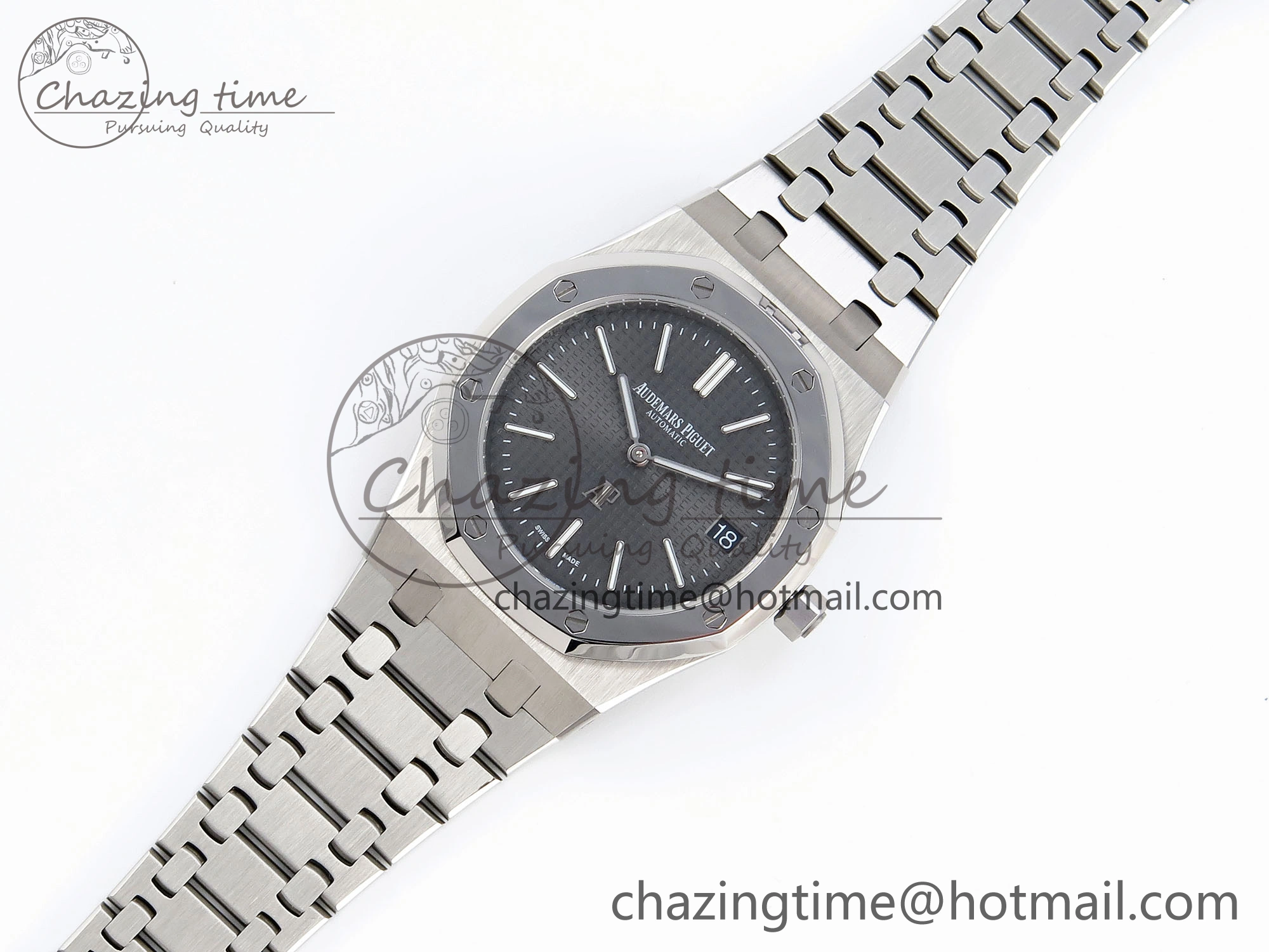 ROYAL OAK 39MM 15202 SS IPF 1:1 BEST EDITION GRAY TEXTURED DIAL ON SS BRACELET A2121