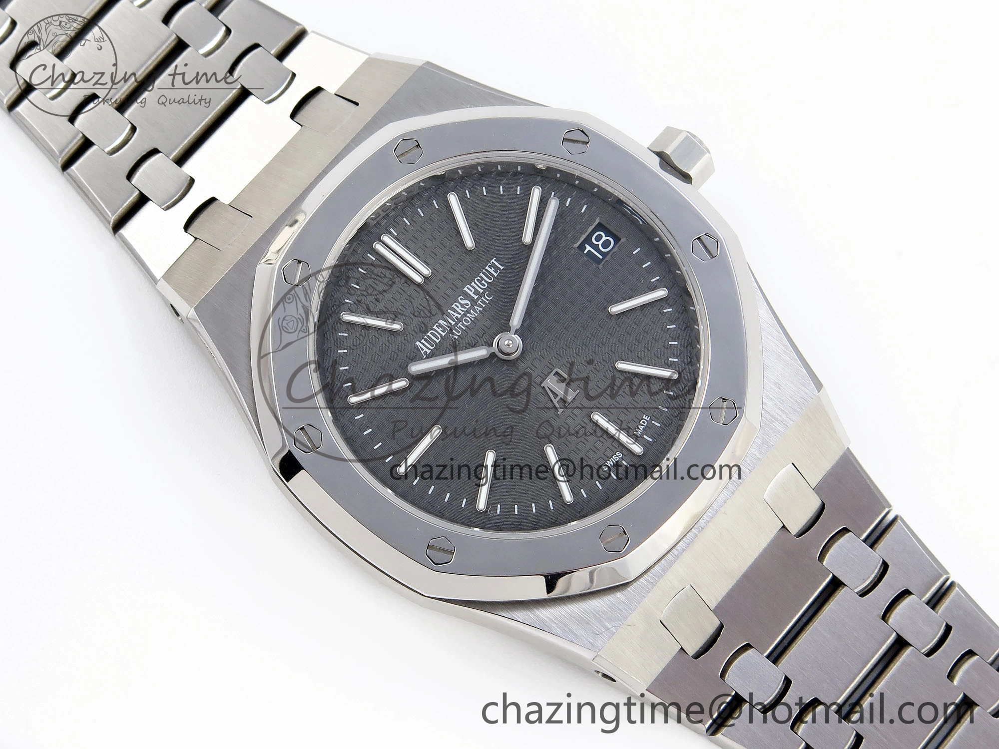ROYAL OAK 39MM 15202 SS IPF 1:1 BEST EDITION GRAY TEXTURED DIAL ON SS BRACELET A2121