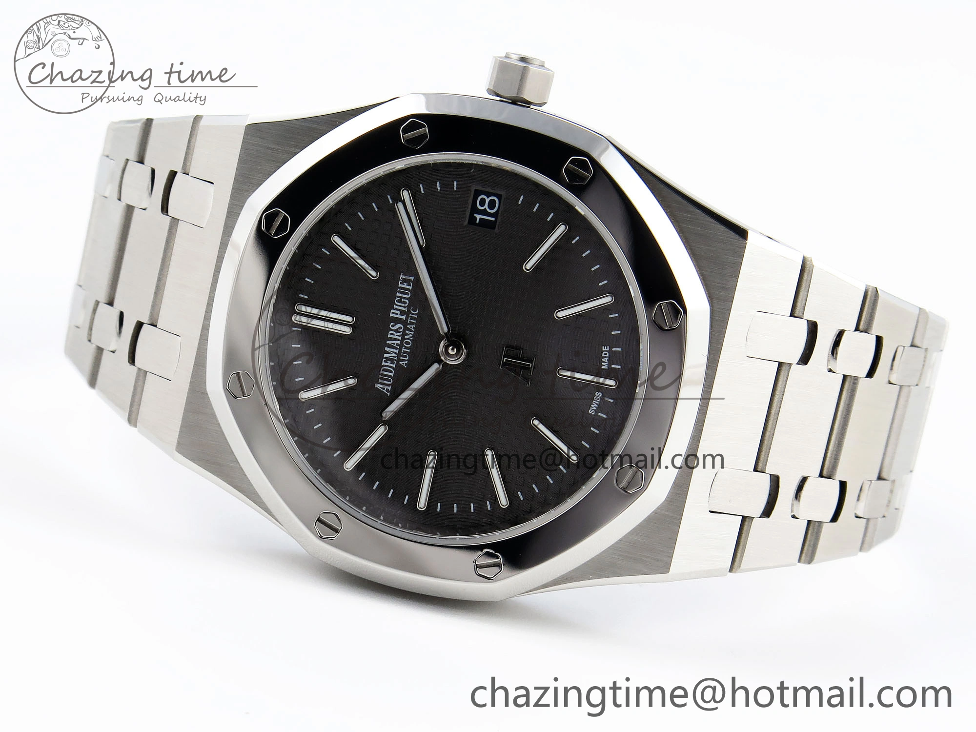 ROYAL OAK 39MM 15202 SS IPF 1:1 BEST EDITION GRAY TEXTURED DIAL ON SS BRACELET A2121