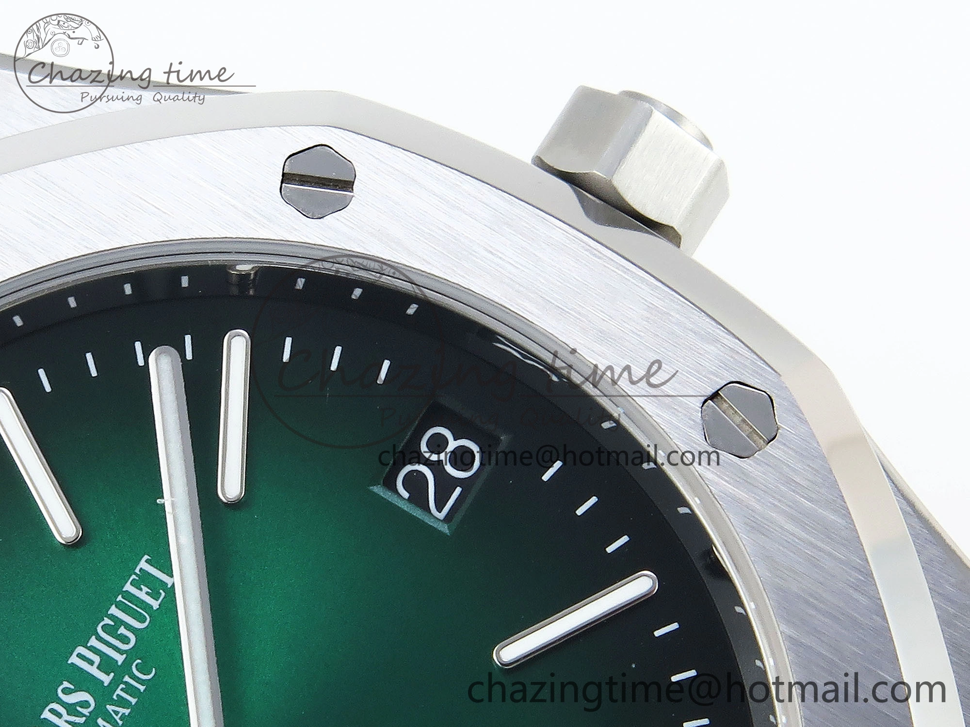 ROYAL OAK 39MM 15202 SS IPF 1:1 BEST EDITION GREEN BLACK DIAL ON SS BRACELET A2121