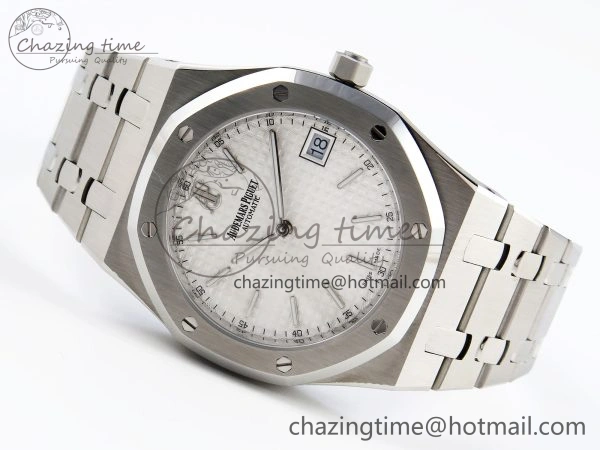 ROYAL OAK 39MM 15202 SS IPF 1:1 BEST EDITION WHITE TEXTURED DIAL ON SS BRACELET A2121