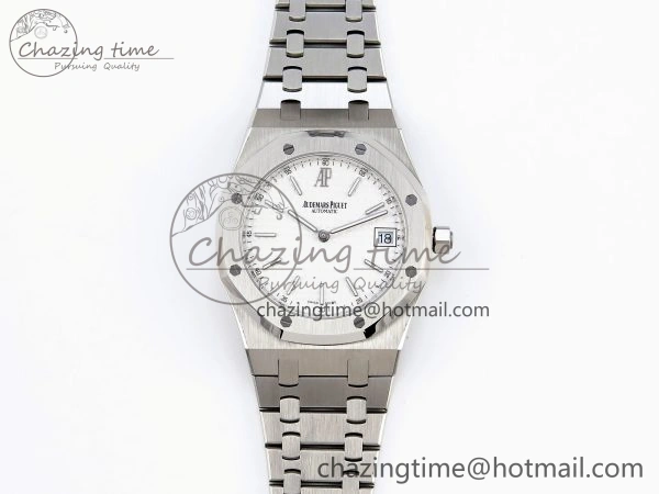 ROYAL OAK 39MM 15202 SS IPF 1:1 BEST EDITION WHITE TEXTURED DIAL ON SS BRACELET A2121