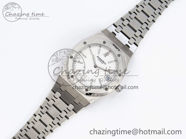 ROYAL OAK 39MM 15202 SS IPF 1:1 BEST EDITION WHITE TEXTURED DIAL ON SS BRACELET A2121