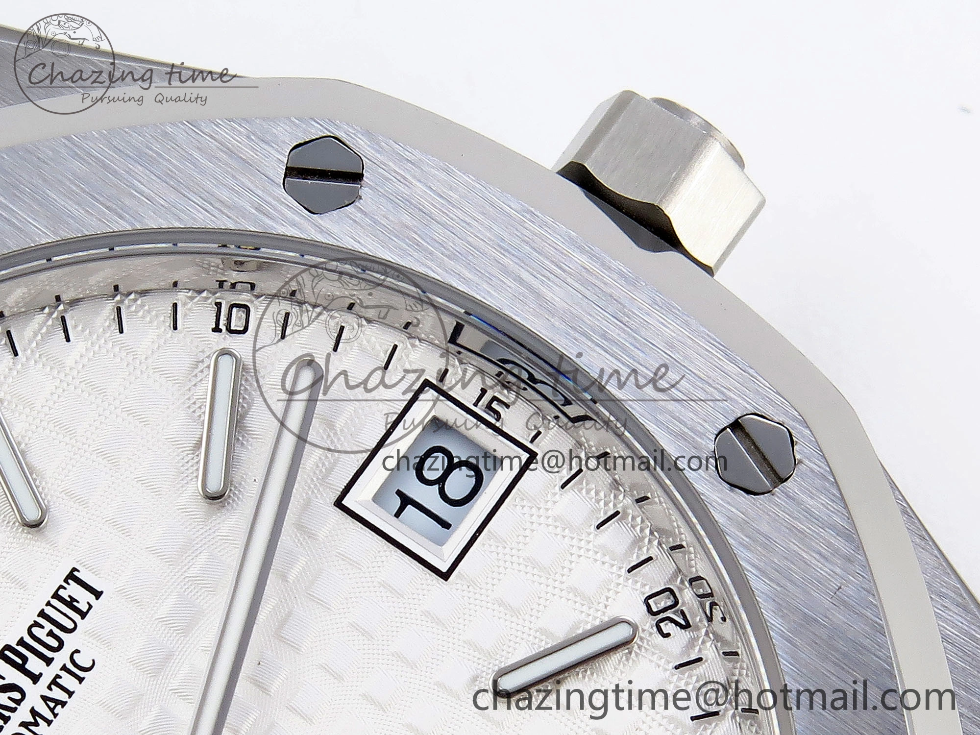 ROYAL OAK 39MM 15202 SS IPF 1:1 BEST EDITION WHITE TEXTURED DIAL ON SS BRACELET A2121