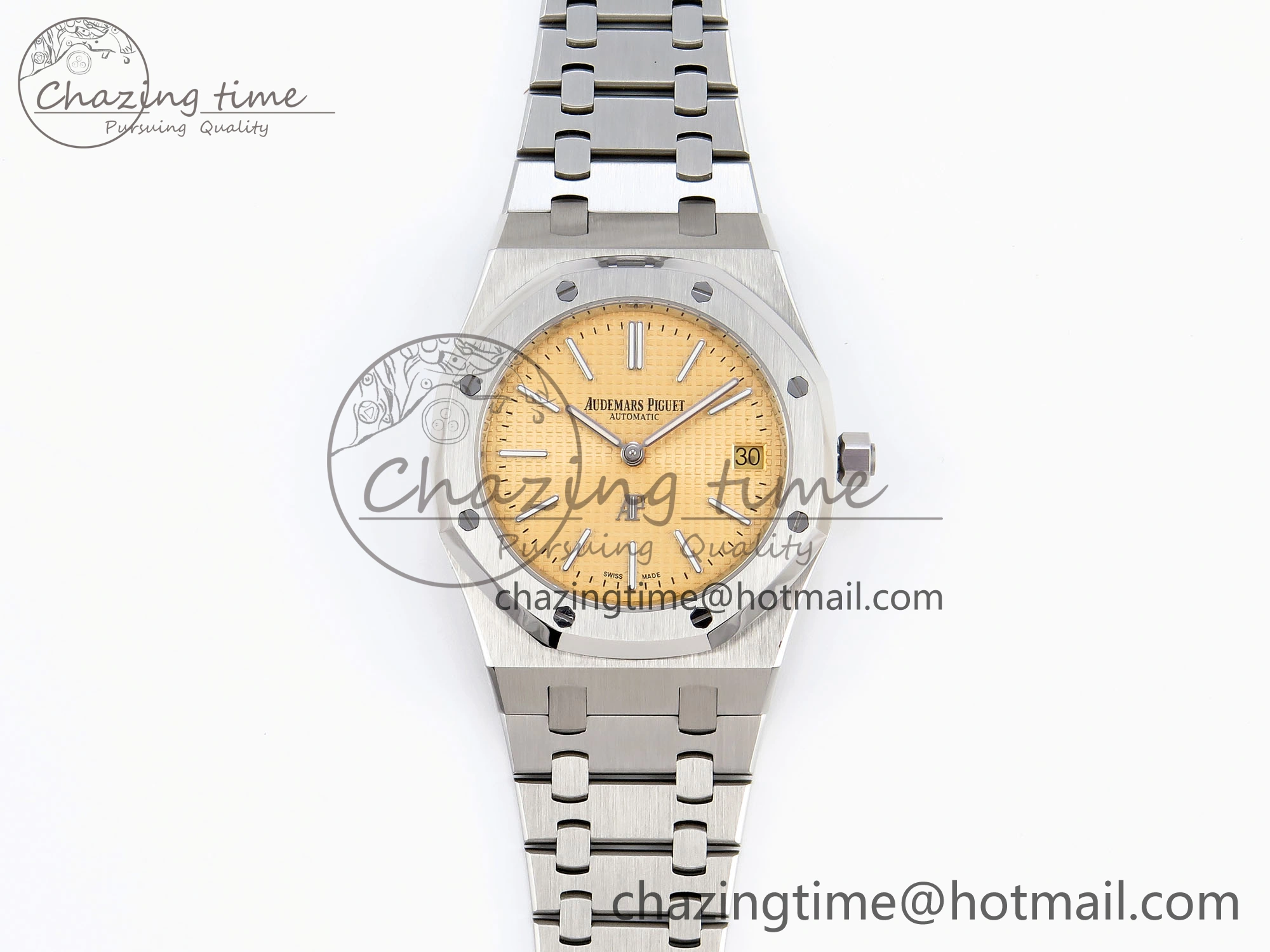 ROYAL OAK 39MM 15202 SS IPF 1:1 BEST EDITION YELLOW TEXTURED DIAL ON SS BRACELET A2121