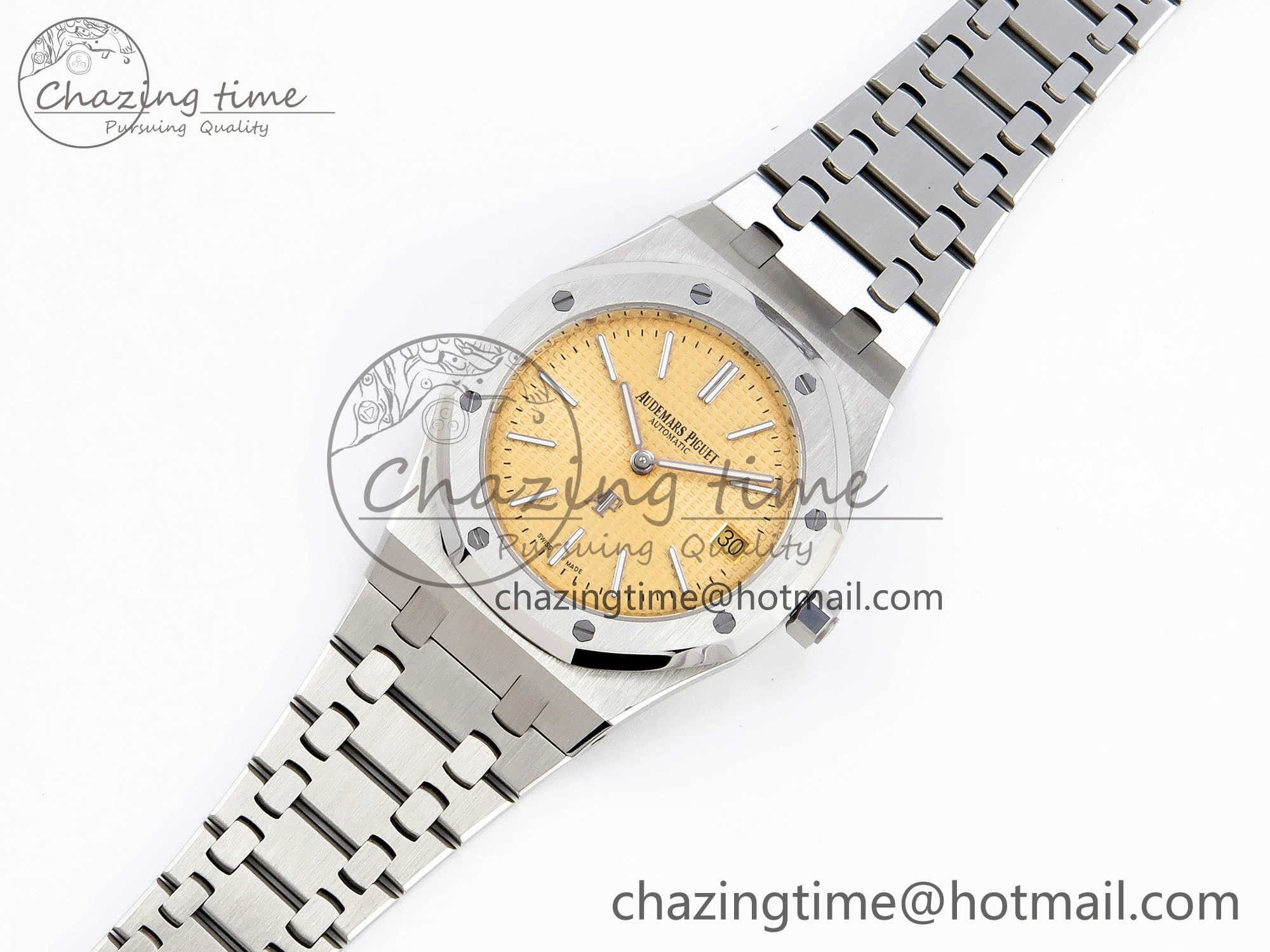 ROYAL OAK 39MM 15202 SS IPF 1:1 BEST EDITION YELLOW TEXTURED DIAL ON SS BRACELET A2121