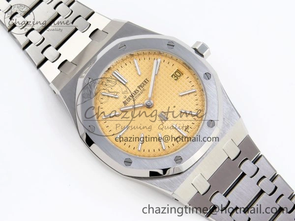 ROYAL OAK 39MM 15202 SS IPF 1:1 BEST EDITION YELLOW TEXTURED DIAL ON SS BRACELET A2121