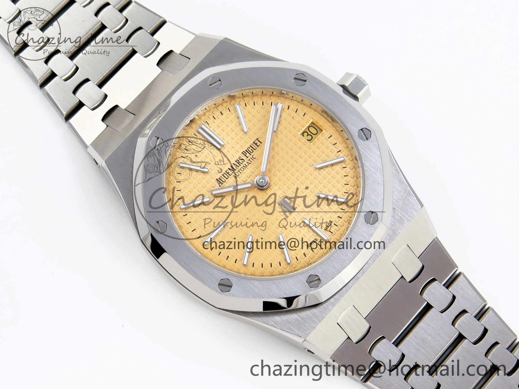 ROYAL OAK 39MM 15202 SS IPF 1:1 BEST EDITION YELLOW TEXTURED DIAL ON SS BRACELET A2121
