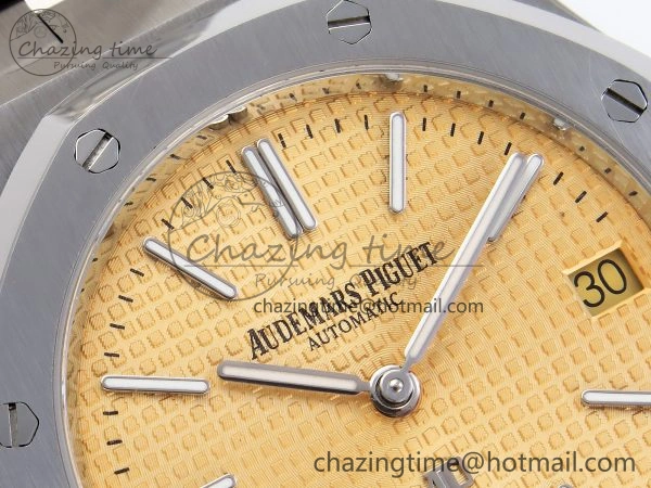 ROYAL OAK 39MM 15202 SS IPF 1:1 BEST EDITION YELLOW TEXTURED DIAL ON SS BRACELET A2121