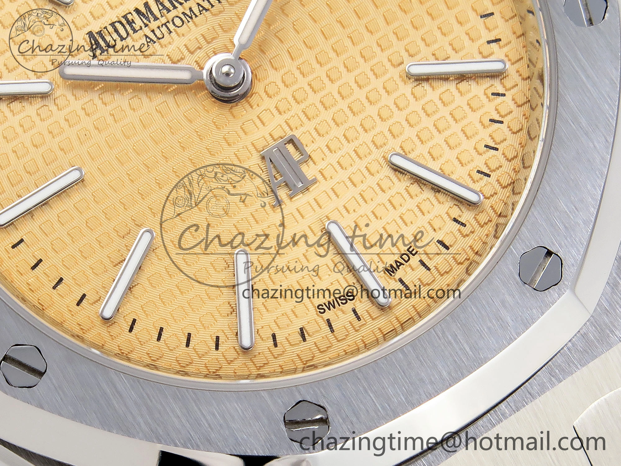ROYAL OAK 39MM 15202 SS IPF 1:1 BEST EDITION YELLOW TEXTURED DIAL ON SS BRACELET A2121