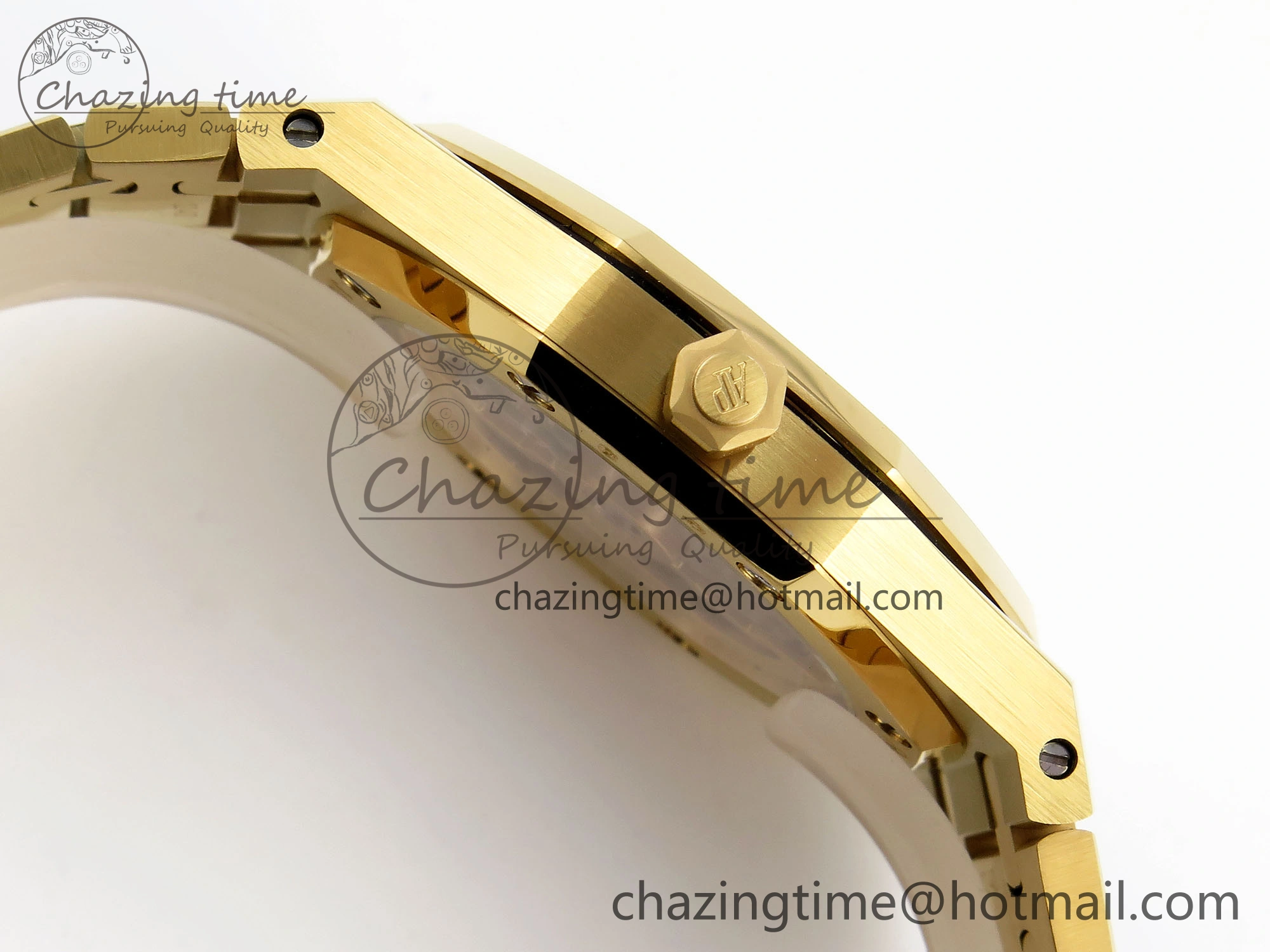 ROYAL OAK 39MM 15202 YG IPF 1:1 BEST EDITION BLUE TEXTURED DIAL ON YG BRACELET A2121