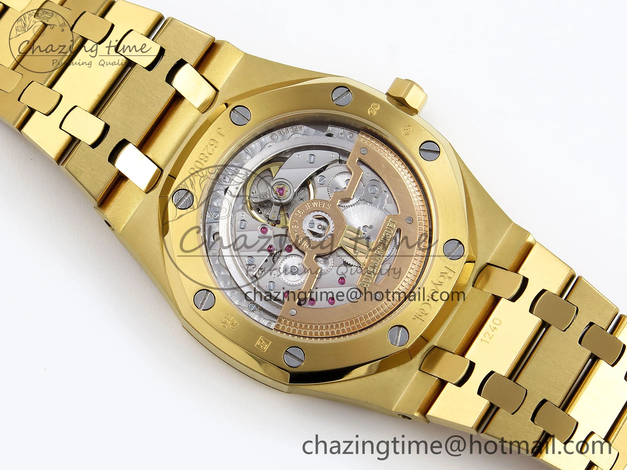 ROYAL OAK 39MM 15202 YG IPF 1:1 BEST EDITION BLUE TEXTURED DIAL ON YG BRACELET A2121